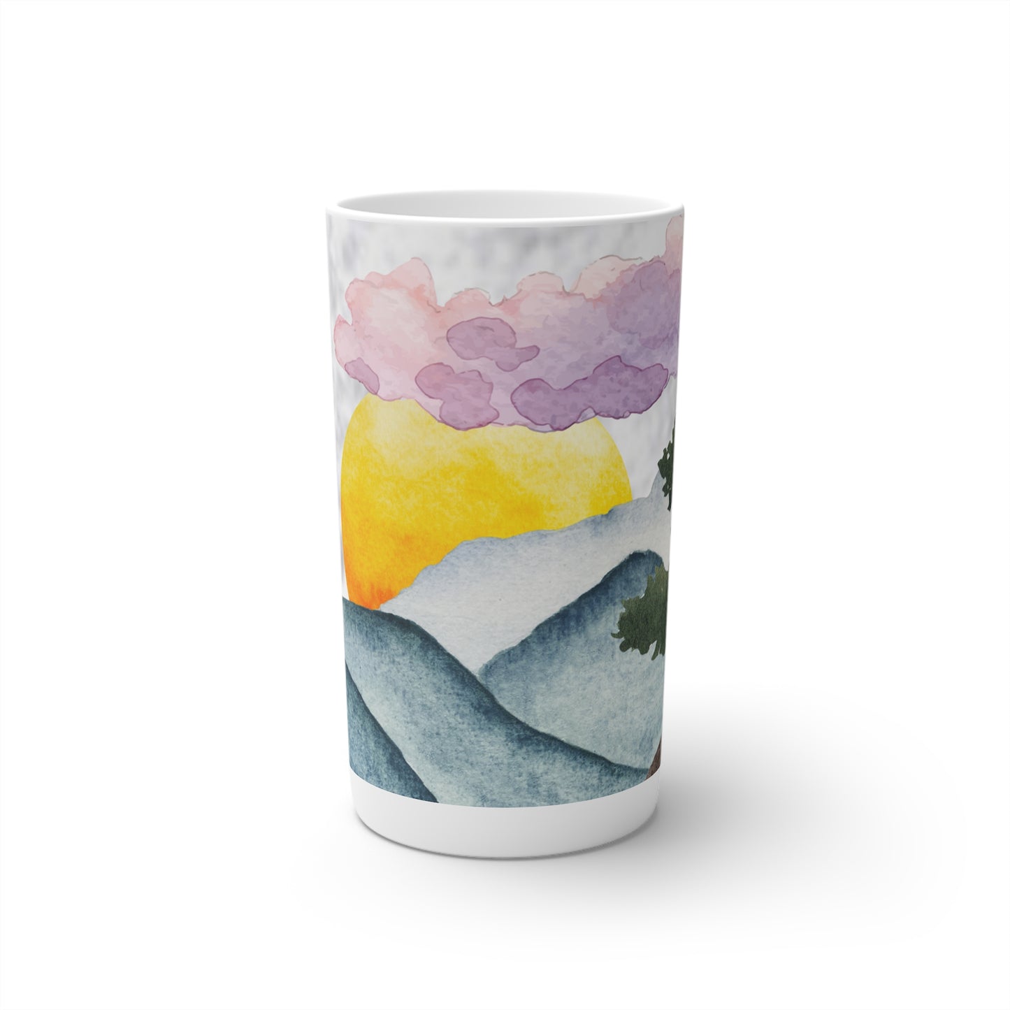 Watercolor Mountain Bonsai Conical Cup