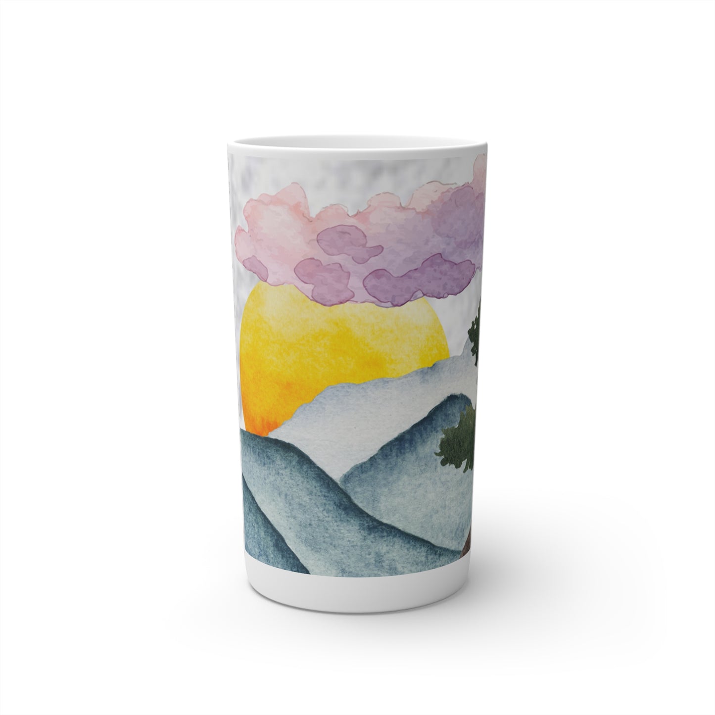 Watercolor Mountain Bonsai Conical Cup