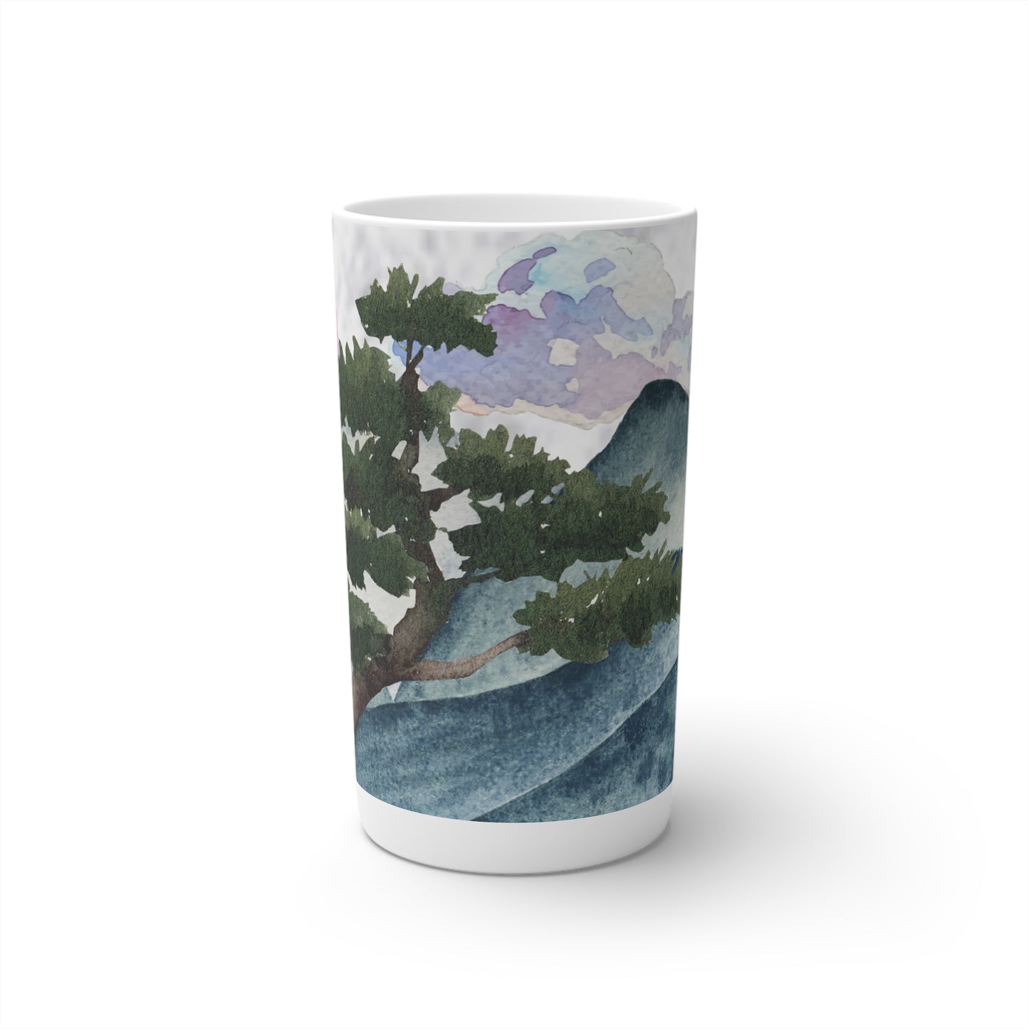 Watercolor Mountain Bonsai Conical Cup