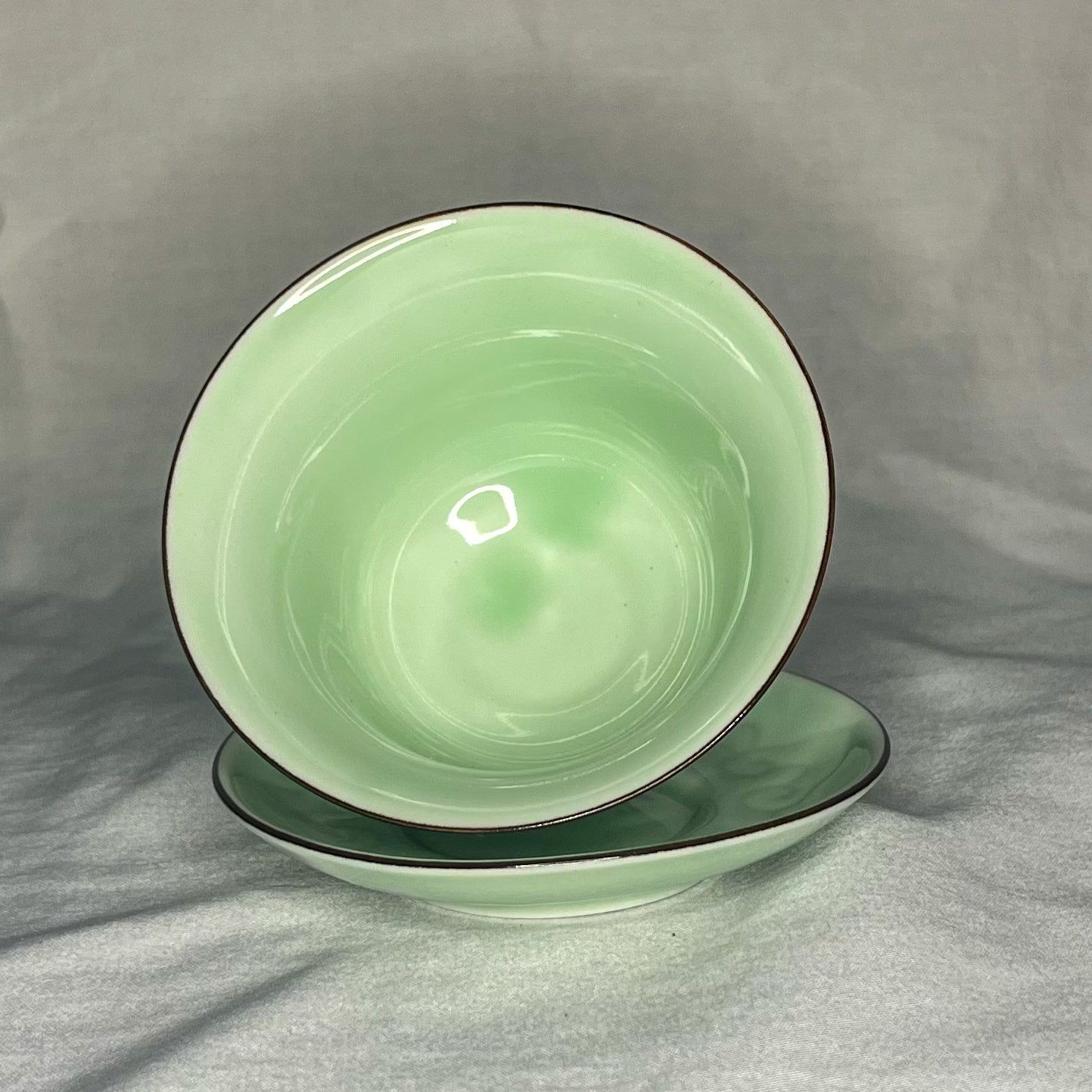 Celadon Tea Set with Koi Fish Accents - Your Choice of Gaiwan or Teapot