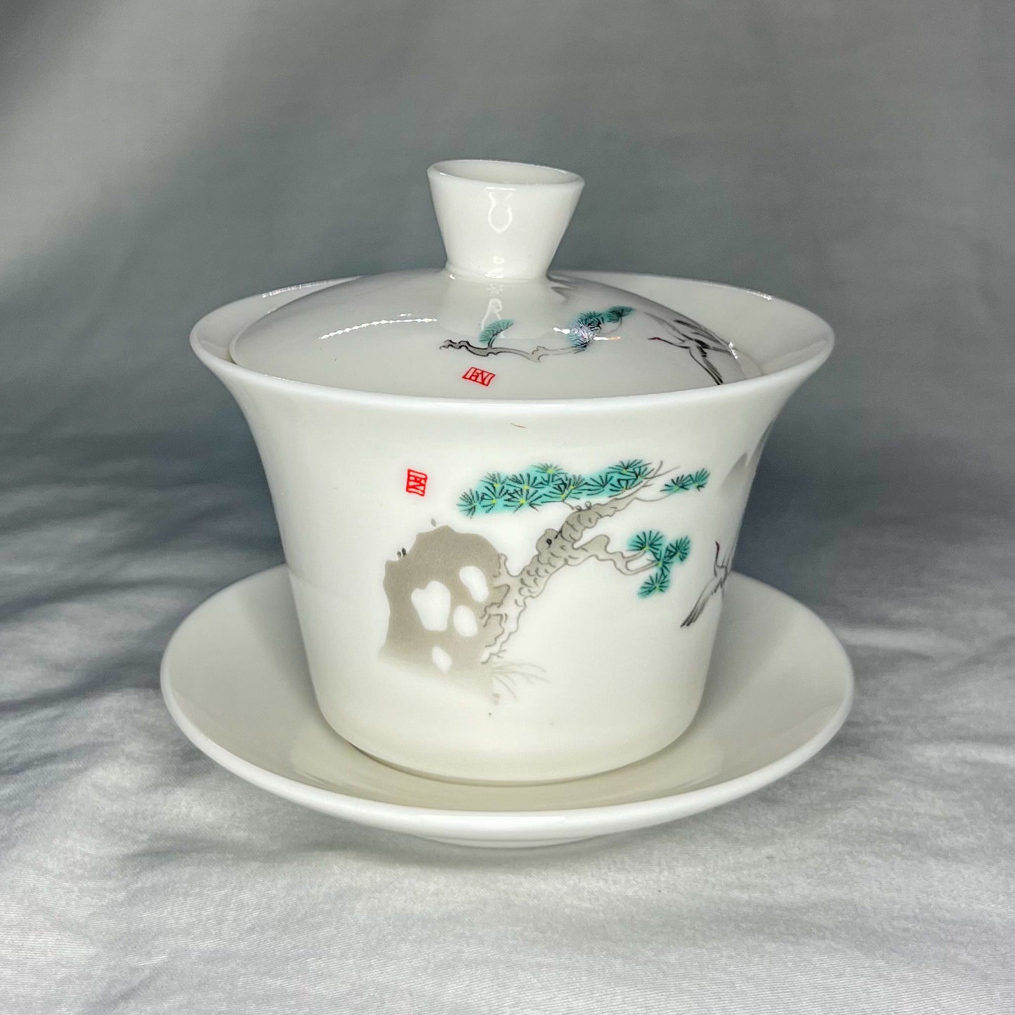 Gaiwain featuring Cliffside Bonsai Pine & Partnered Cranes Flying to Roost (6.7oz)