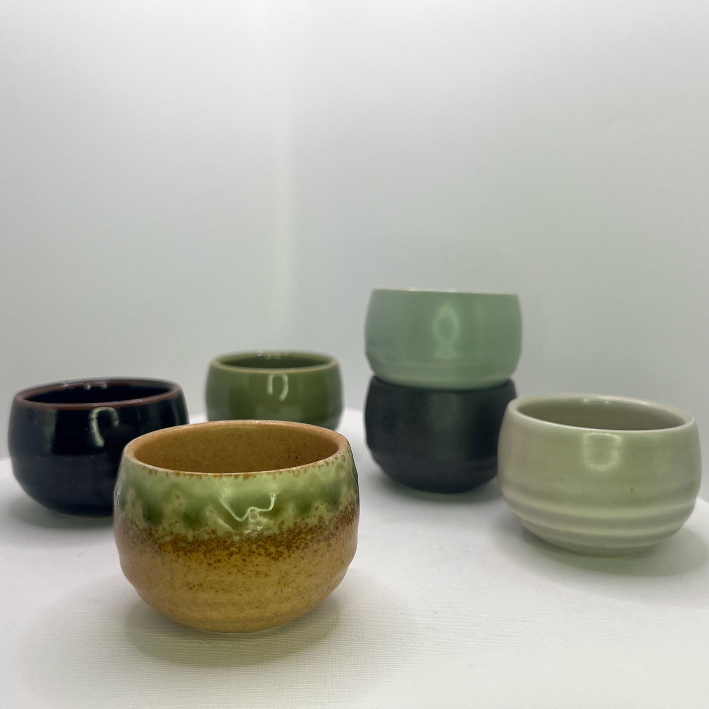 Small Assorted Japanese Teacup Set - 6 Cups 1.5oz Cup