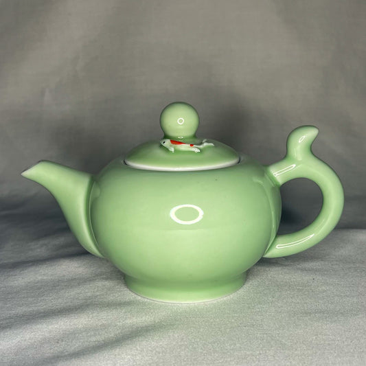 Celadon Tea Set with Koi Fish Accents - Your Choice of Gaiwan or Teapot