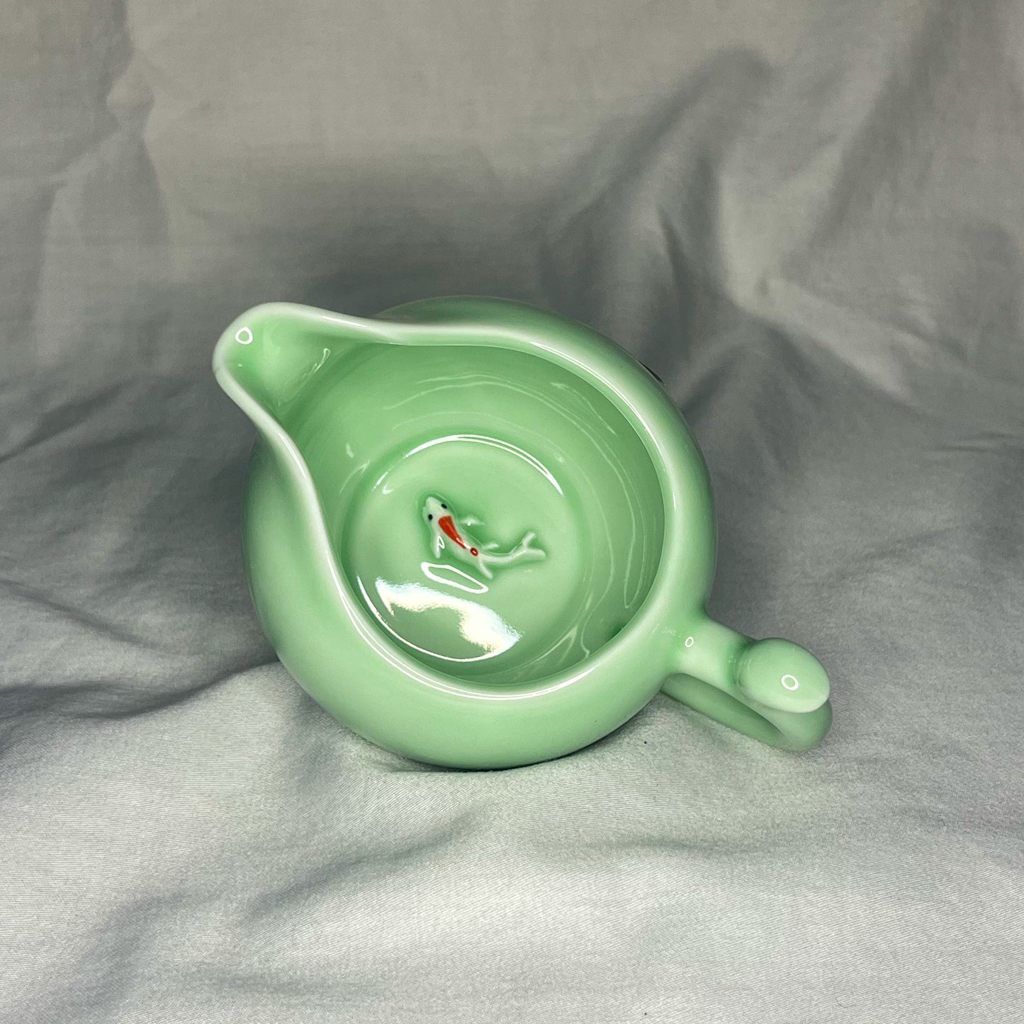 Celadon Tea Set with Koi Fish Accents - Your Choice of Gaiwan or Teapot